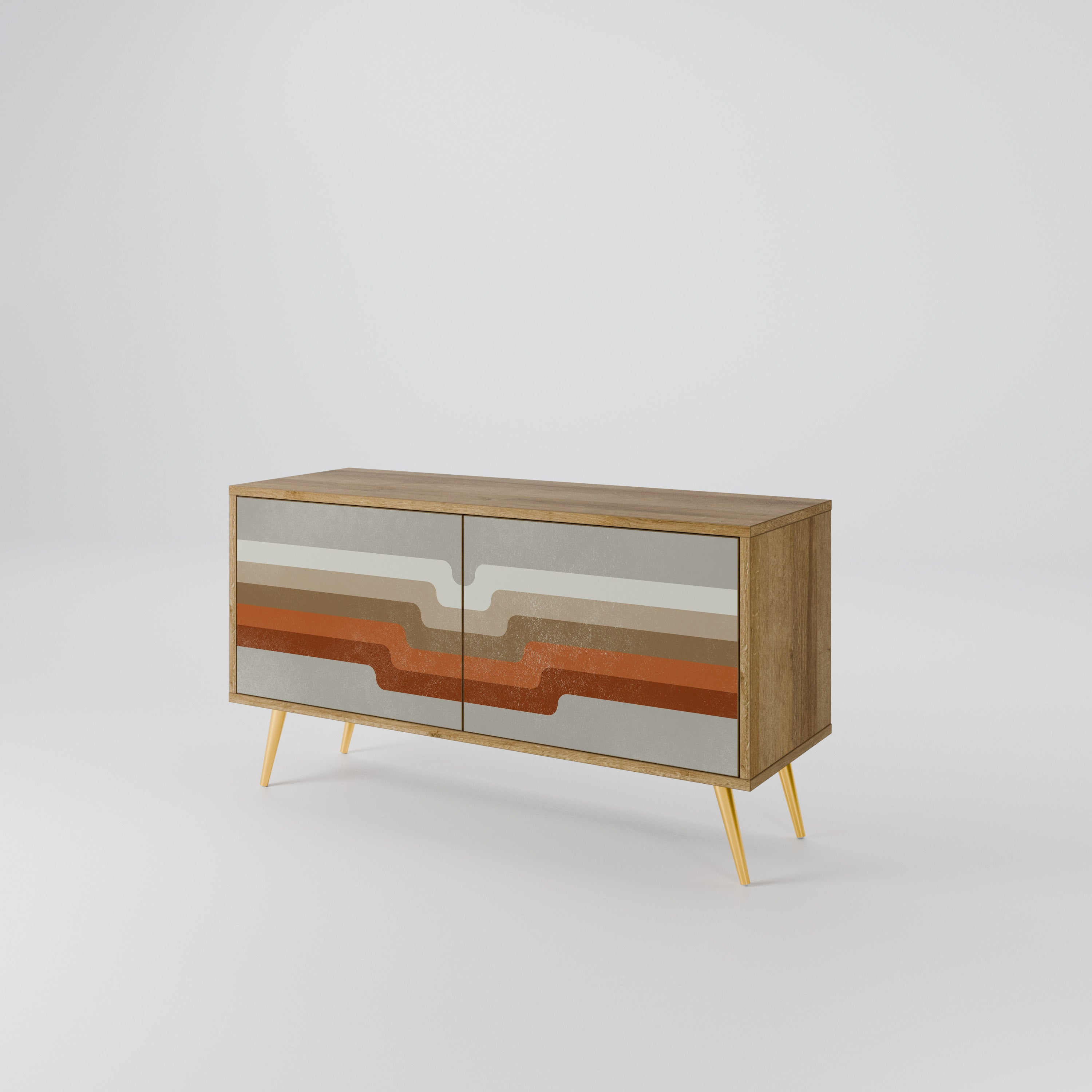 PECULIAR TRAIL Compact 2-Door TV Cabinet