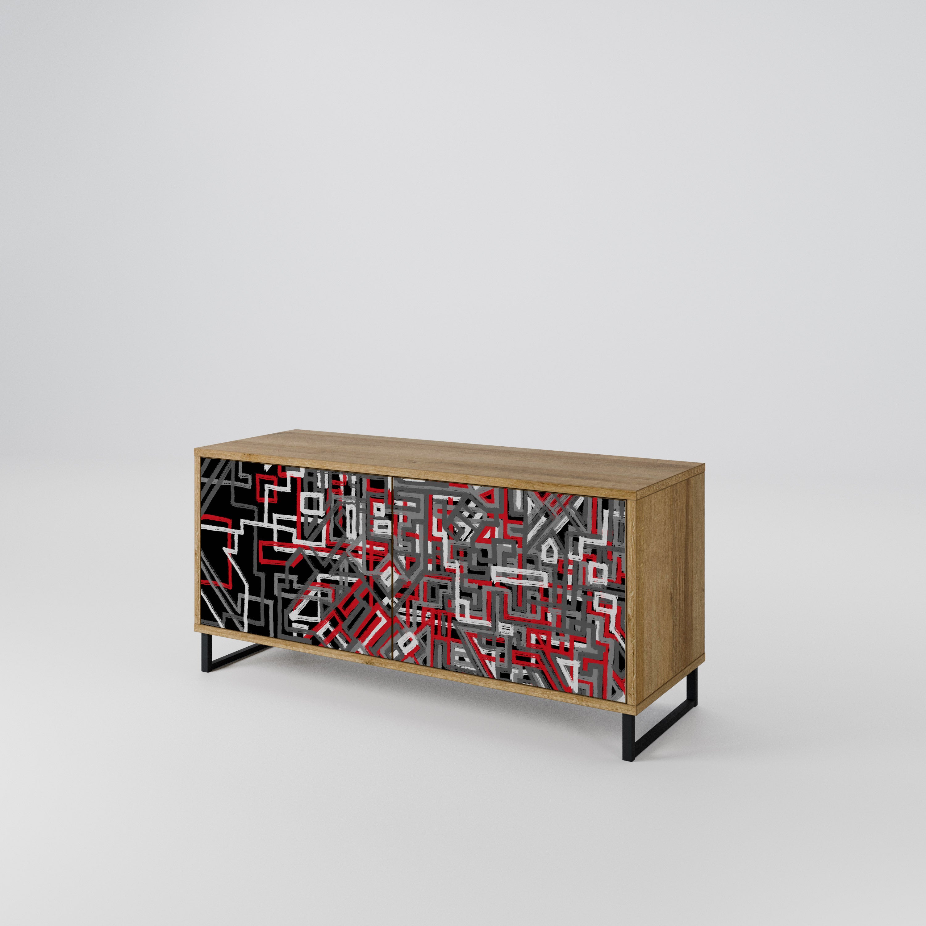 BROKEN LINES Compact 2-Door TV Cabinet