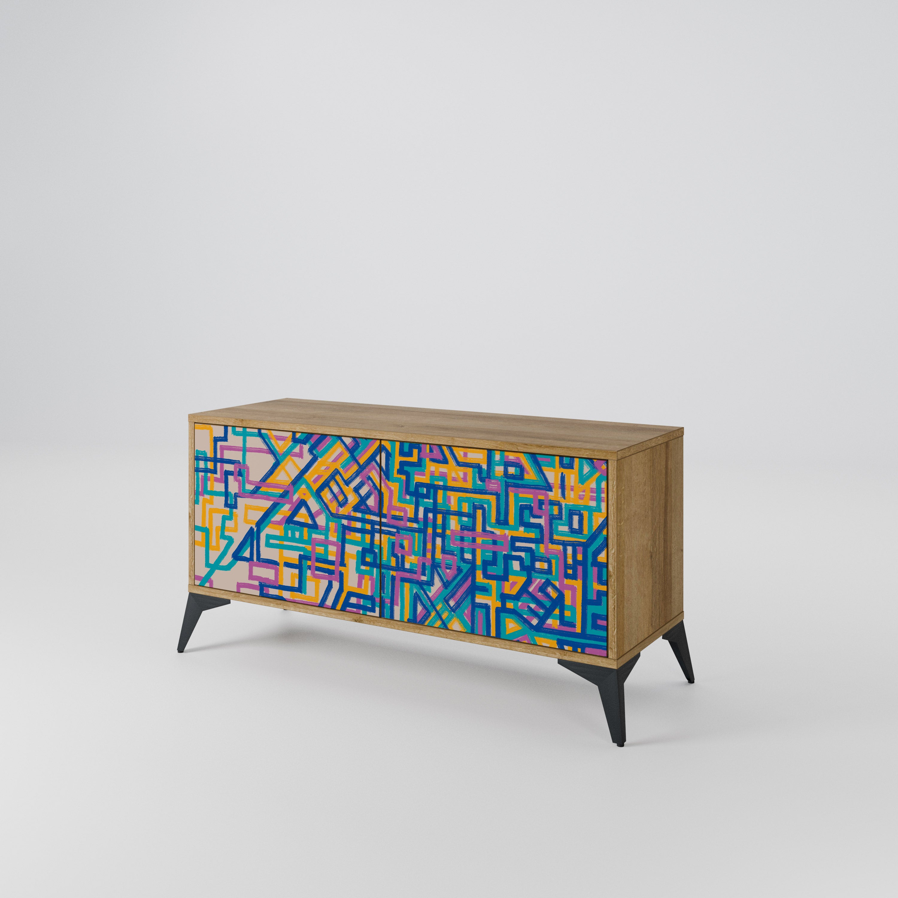 MEMORIES MAP Compact 2-Door TV Cabinet