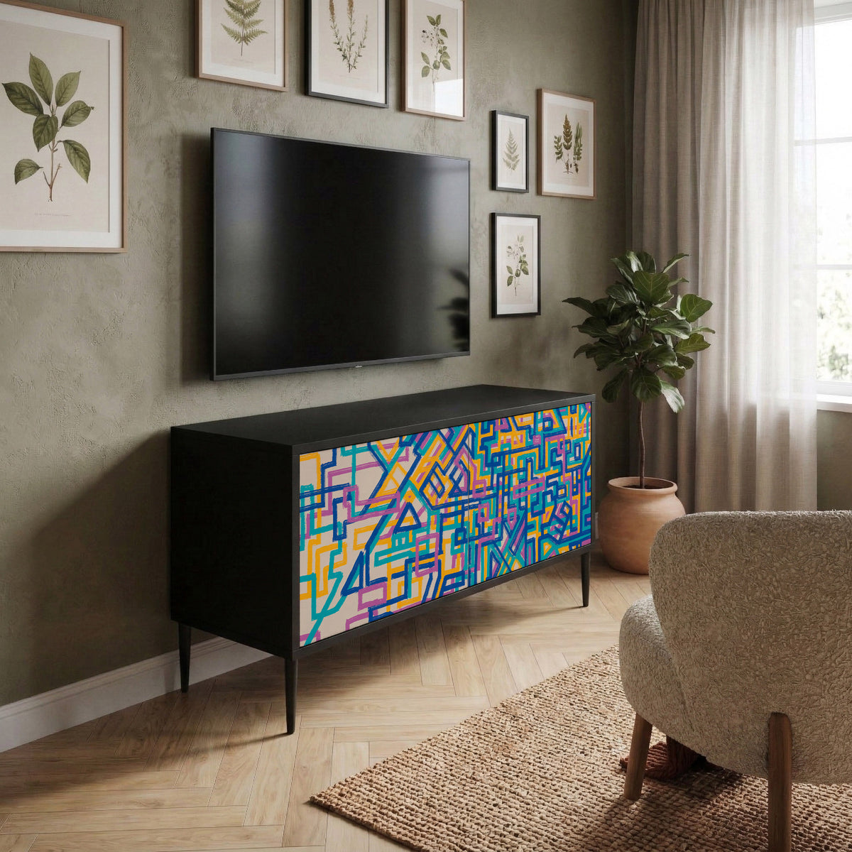 MEMORIES MAP Kompaktní dvoudveřový TV stolek