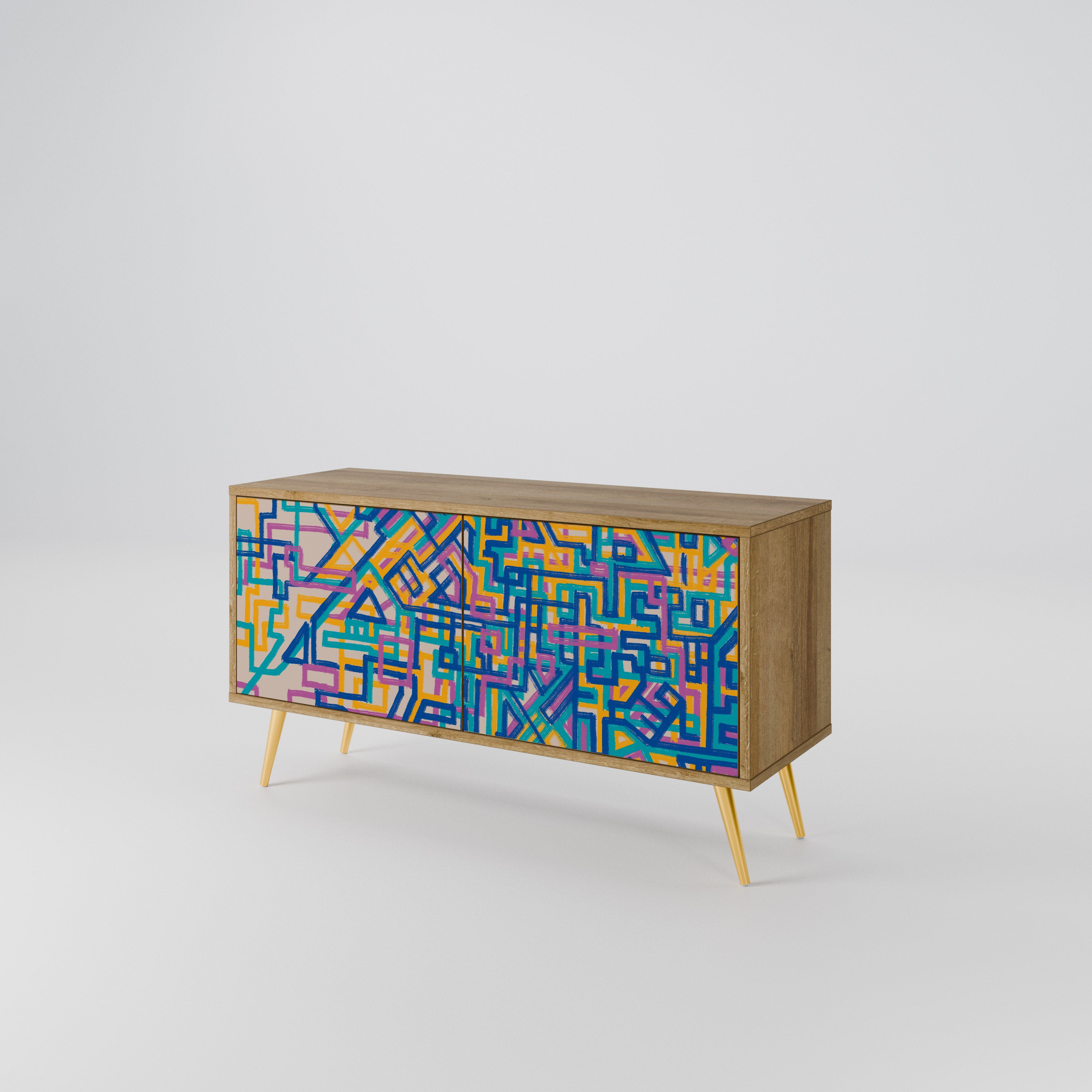 MEMORIES MAP Compact 2-Door TV Cabinet