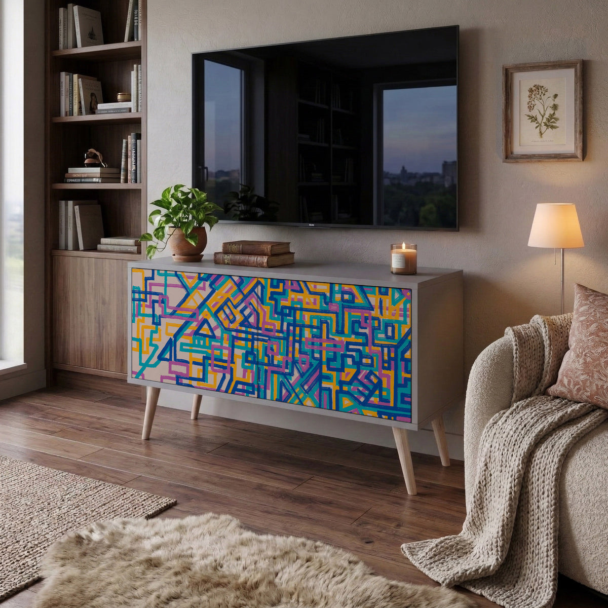 MEMORIES MAP Kompaktní dvoudveřový TV stolek