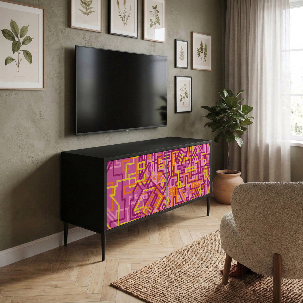 LOVELY MEMORIES Kompaktní dvoudveřový TV stolek