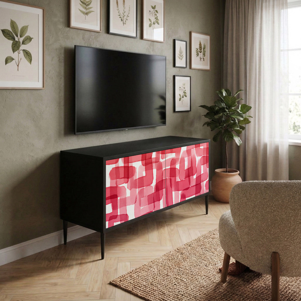 KALEIDOSCOPIC CUBISM Kompaktní dvoudveřový TV stolek