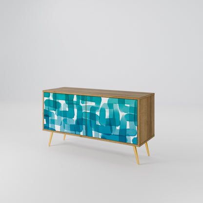 TURQUOISE RECTANGLES Kompaktní dvoudveřový TV stolek