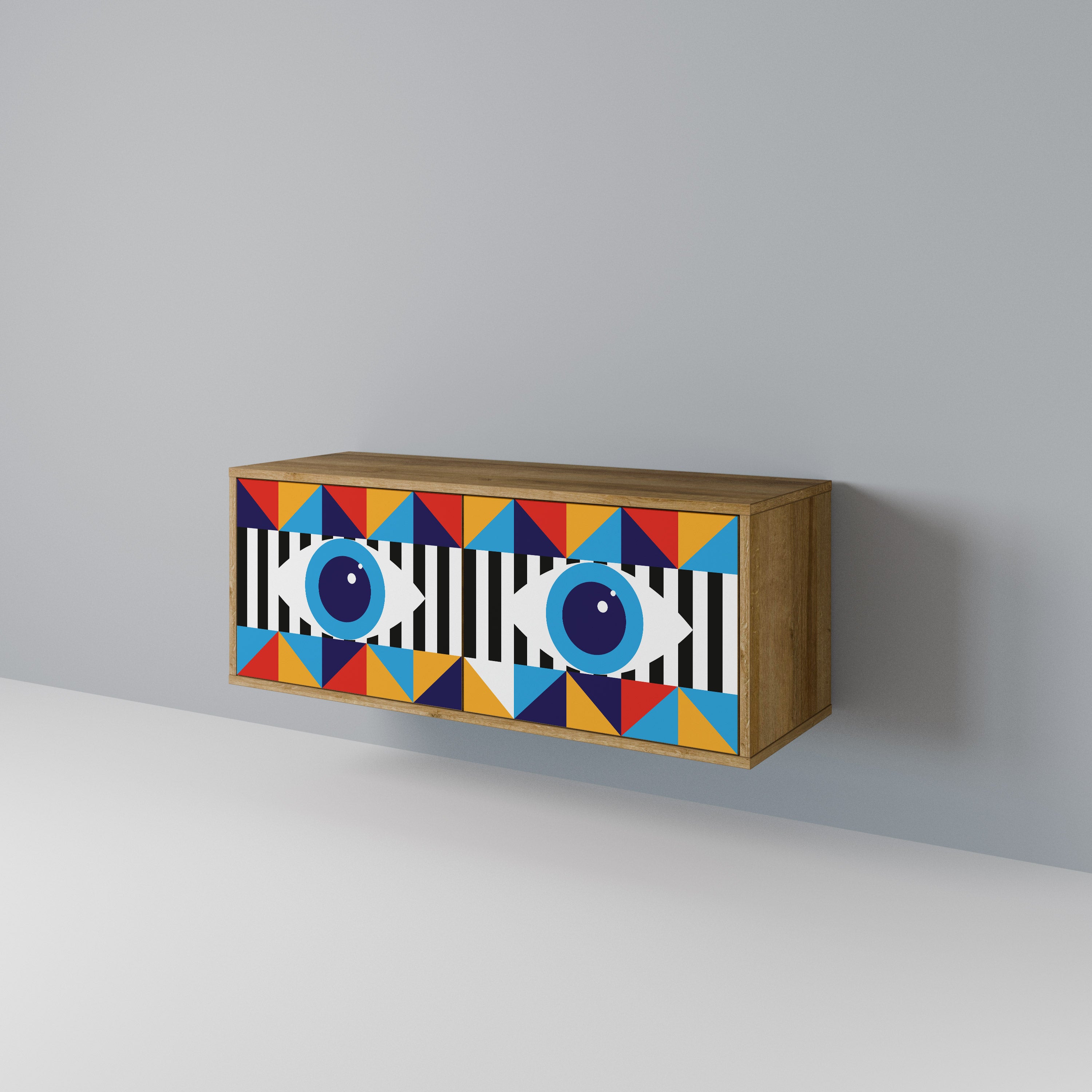 ABSTRACTION AND GEOMETRY Compact 2-Door TV Cabinet