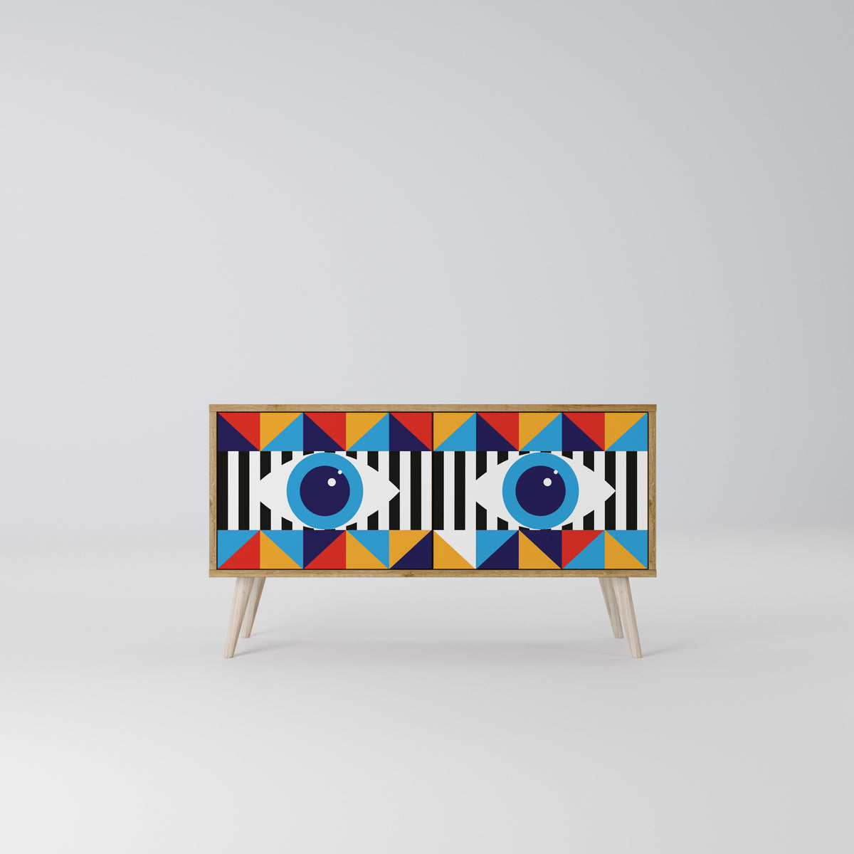ABSTRACTION AND GEOMETRY Kompaktní dvoudveřový TV stolek