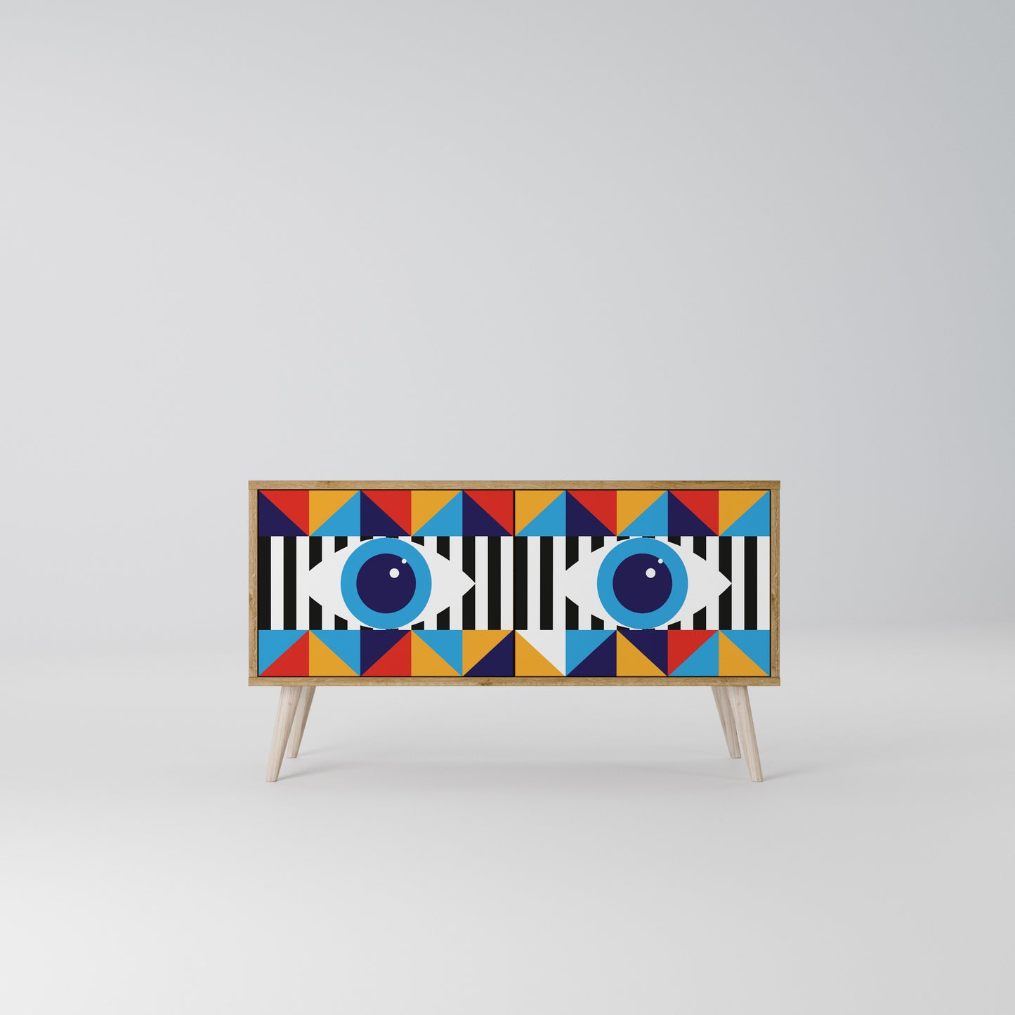 ABSTRACTION AND GEOMETRY Kompaktní dvoudveřový TV stolek