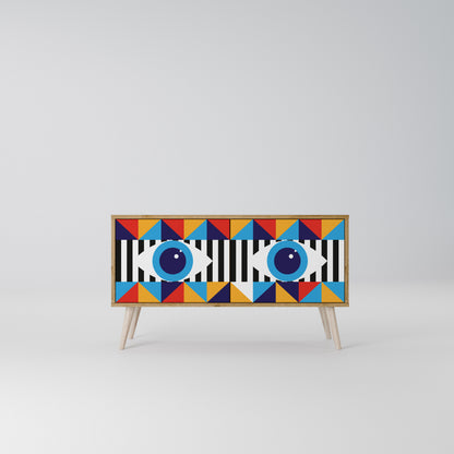 ABSTRACTION AND GEOMETRY Kompaktní dvoudveřový TV stolek