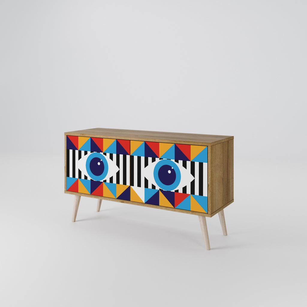ABSTRACTION AND GEOMETRY Compact 2-Door TV Cabinet