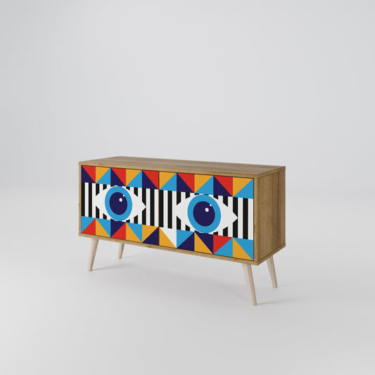 ABSTRACTION AND GEOMETRY Kompaktní dvoudveřový TV stolek