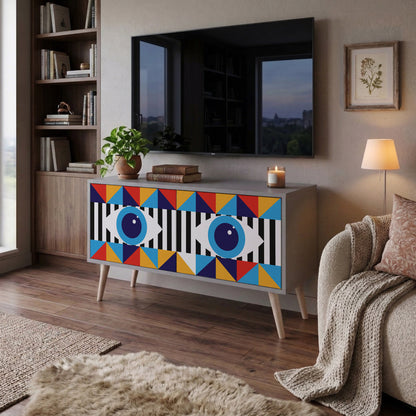 ABSTRACTION AND GEOMETRY Kompaktní dvoudveřový TV stolek