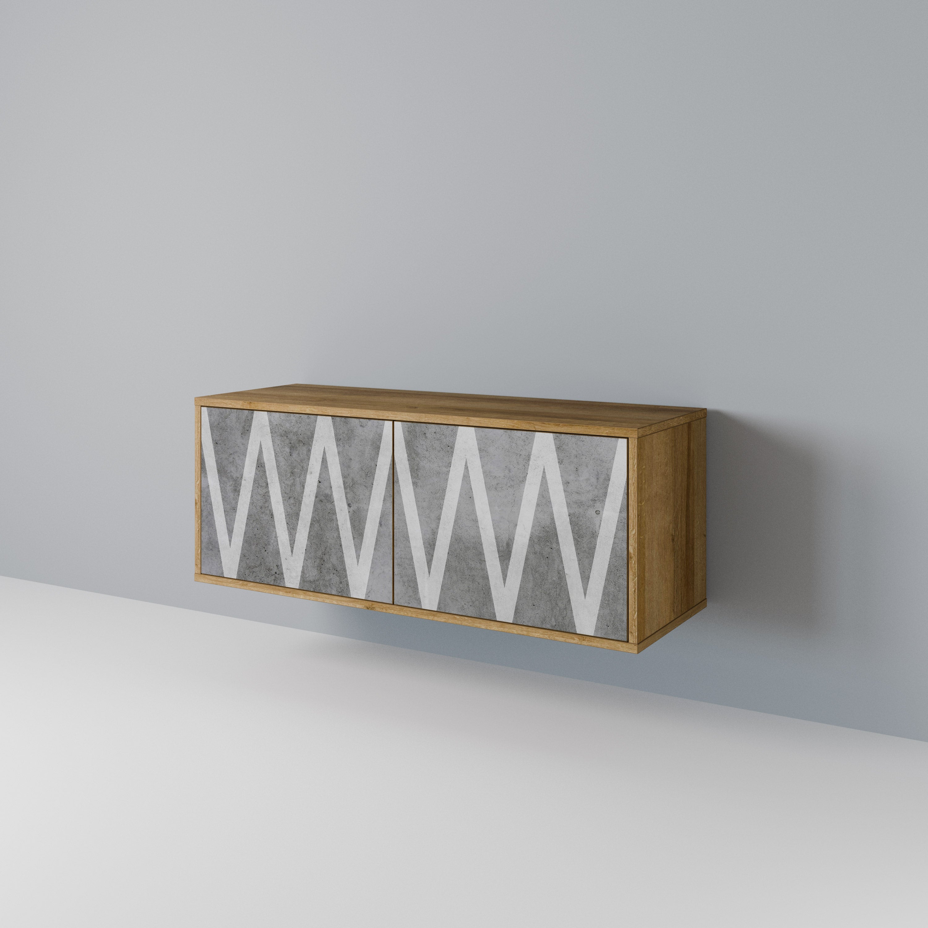 SOLID ZIG ZAG Compact 2-Door TV Cabinet