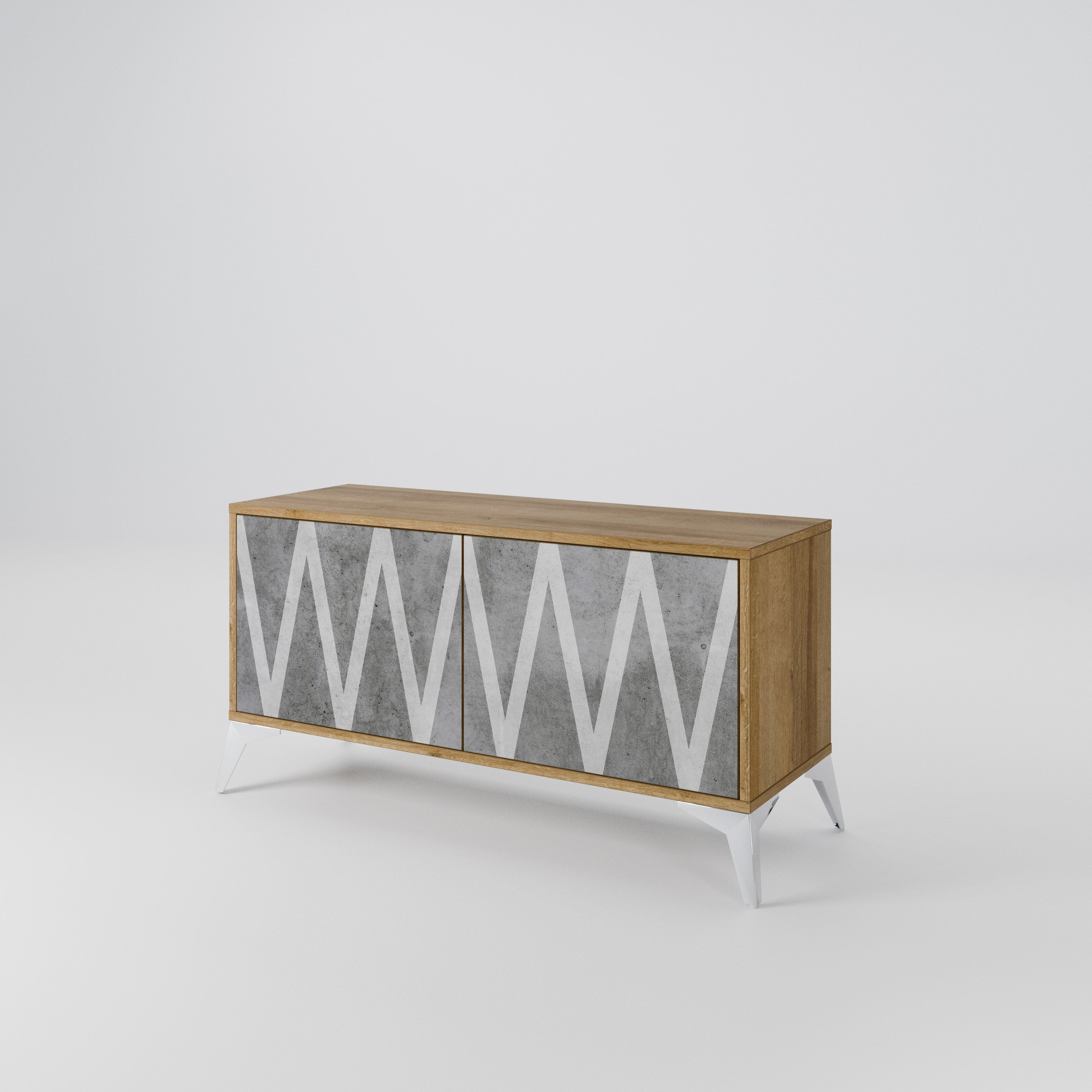 SOLID ZIG ZAG Compact 2-Door TV Cabinet