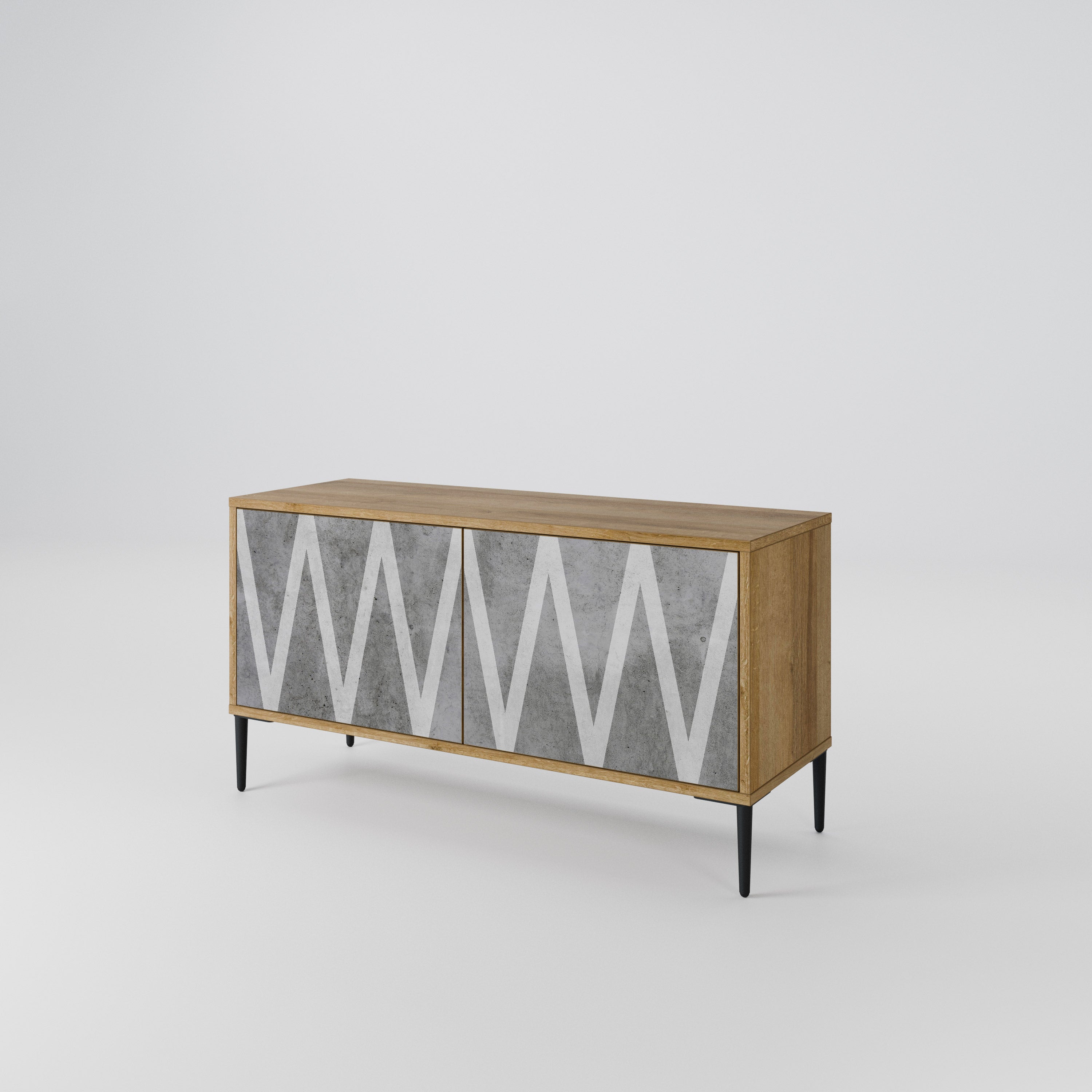 SOLID ZIG ZAG Compact 2-Door TV Cabinet