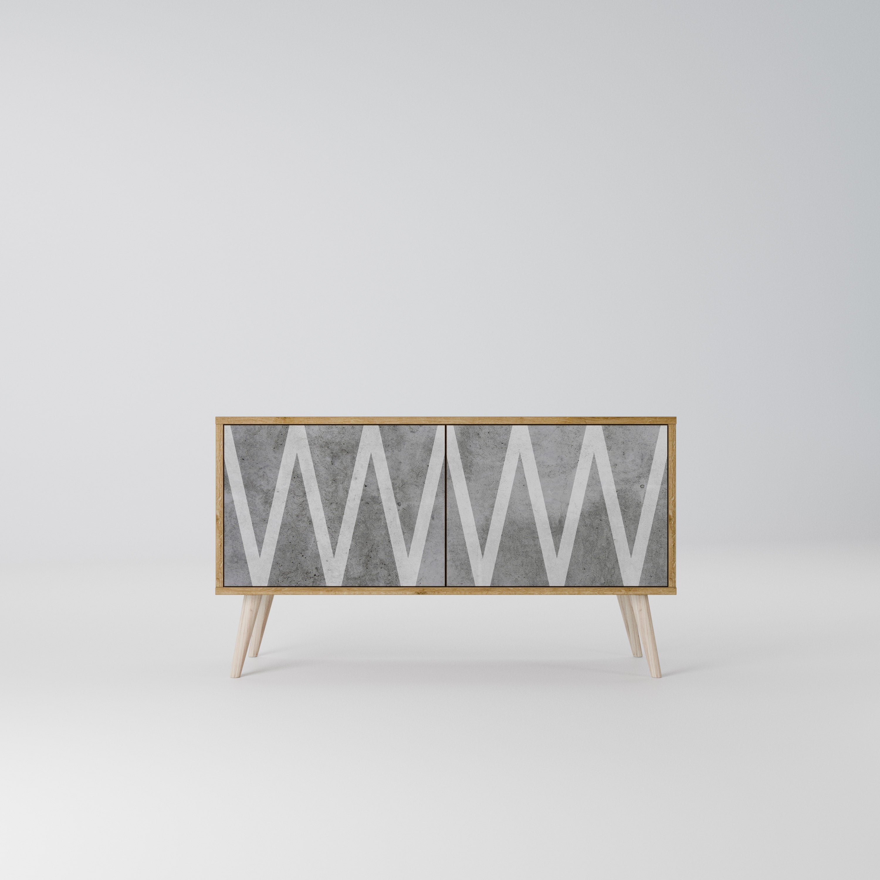 SOLID ZIG ZAG Kompaktní dvoudveřový TV stolek