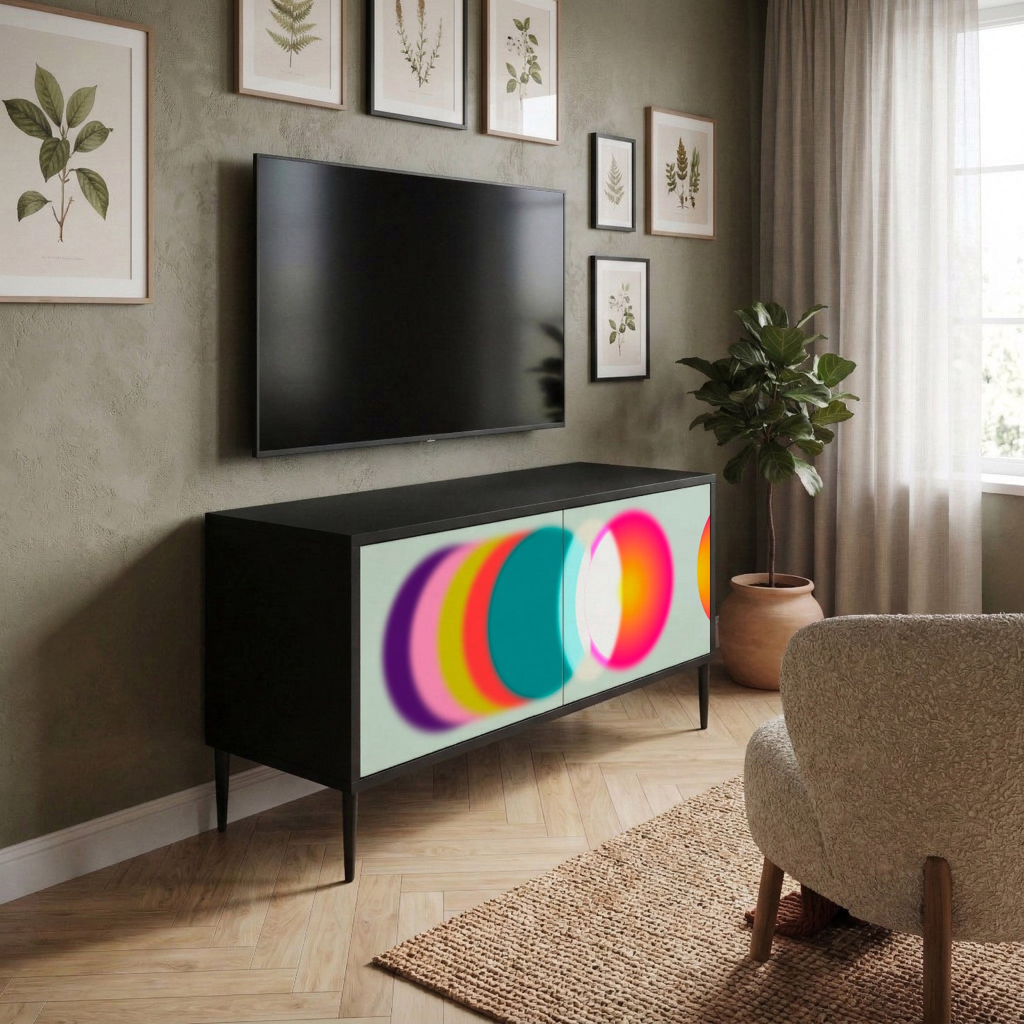 SYMPHONY OF COLORS Kompaktní dvoudveřový TV stolek