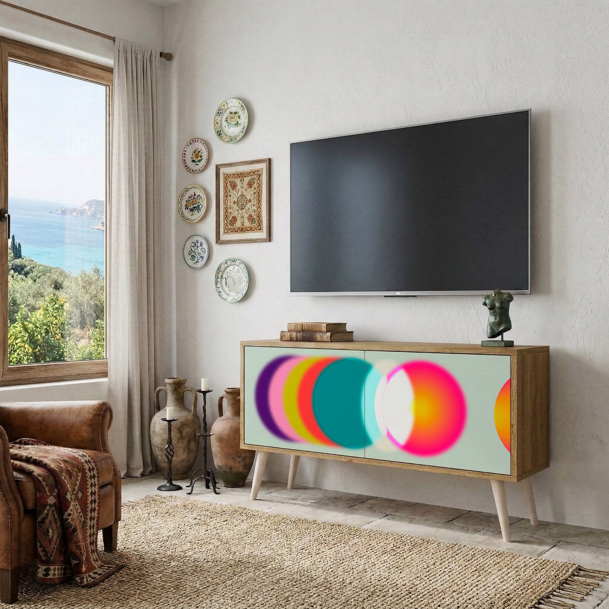 SYMPHONY OF COLORS Kompaktní dvoudveřový TV stolek