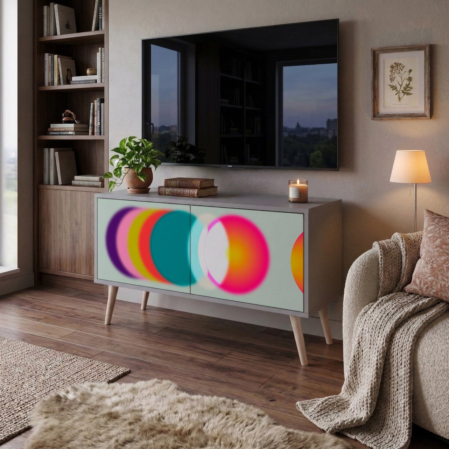 SYMPHONY OF COLORS Kompaktní dvoudveřový TV stolek