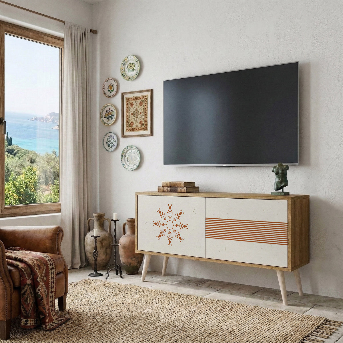DAILY HARMONY Kompaktní dvoudveřový TV stolek