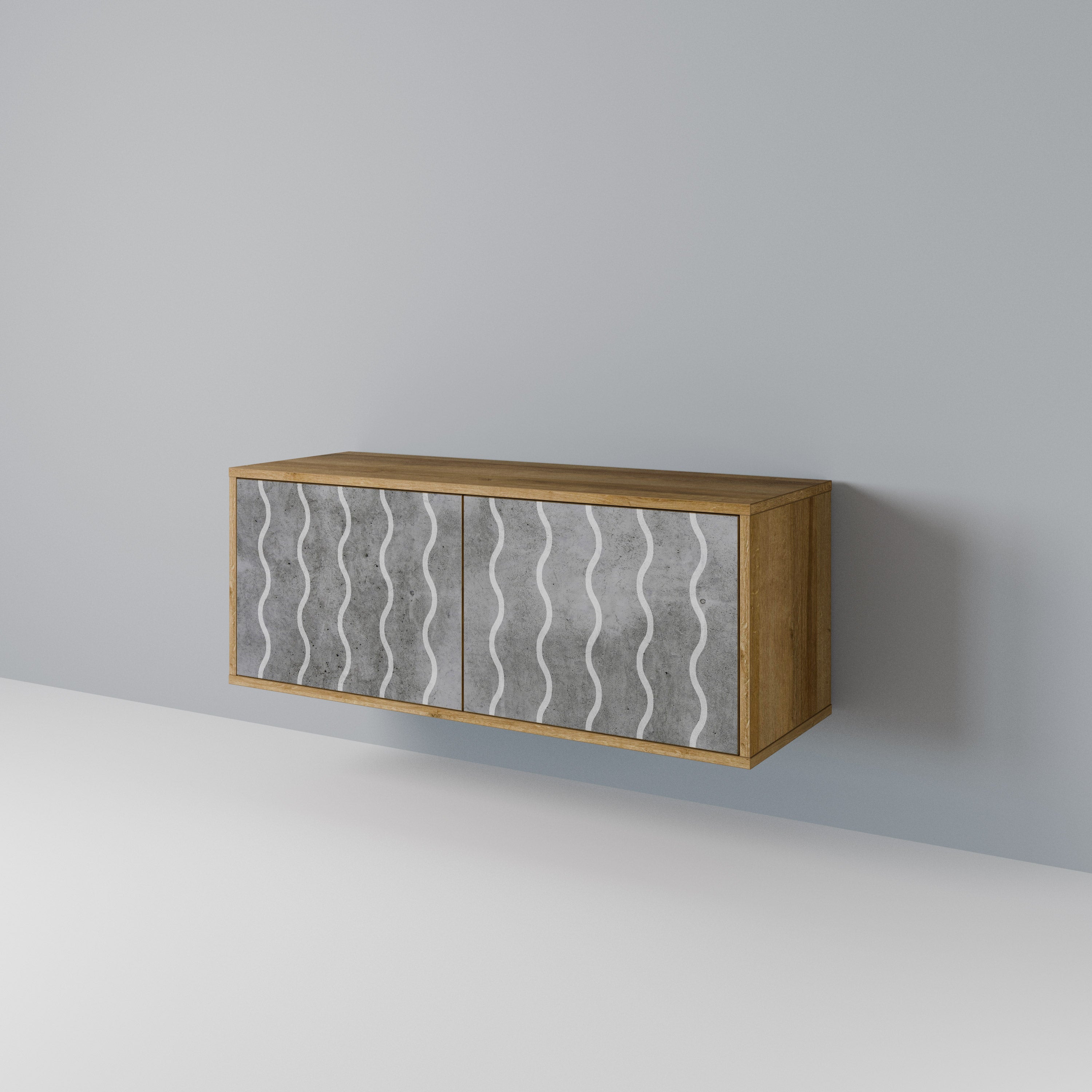 WAVES OF CONCRETE Compact 2-Door TV Cabinet