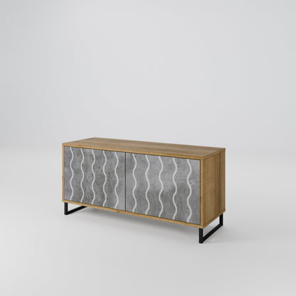 WAVES OF CONCRETE Kompaktní dvoudveřový TV stolek
