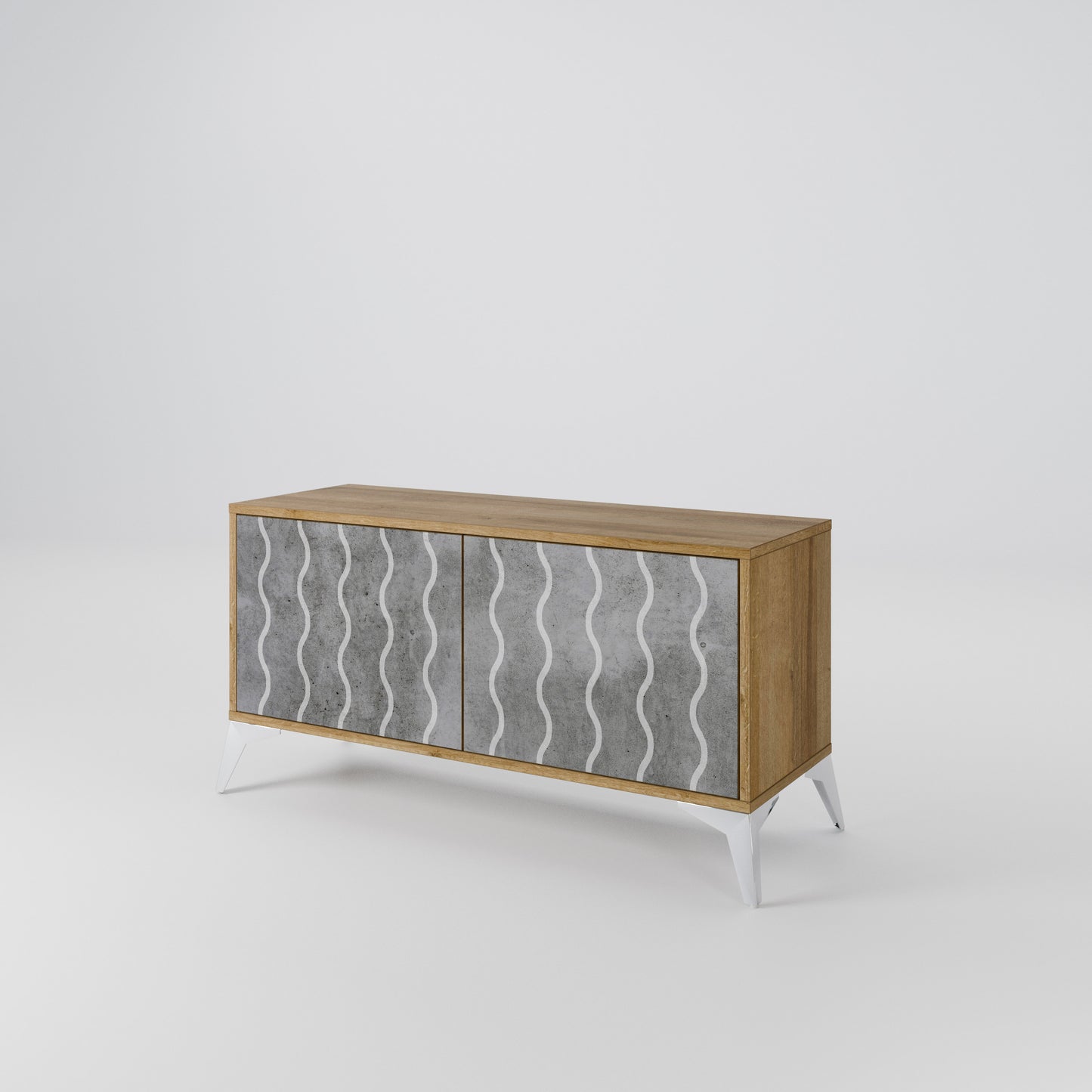 WAVES OF CONCRETE Kompaktní dvoudveřový TV stolek