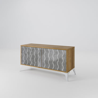WAVES OF CONCRETE Kompaktní dvoudveřový TV stolek