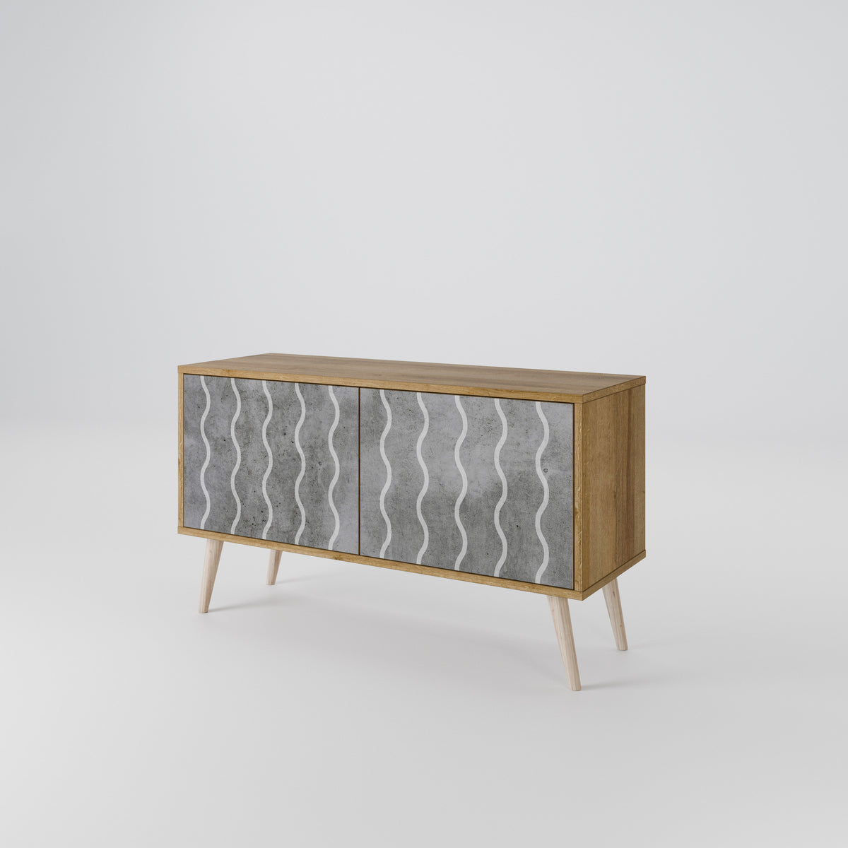 WAVES OF CONCRETE Kompaktní dvoudveřový TV stolek
