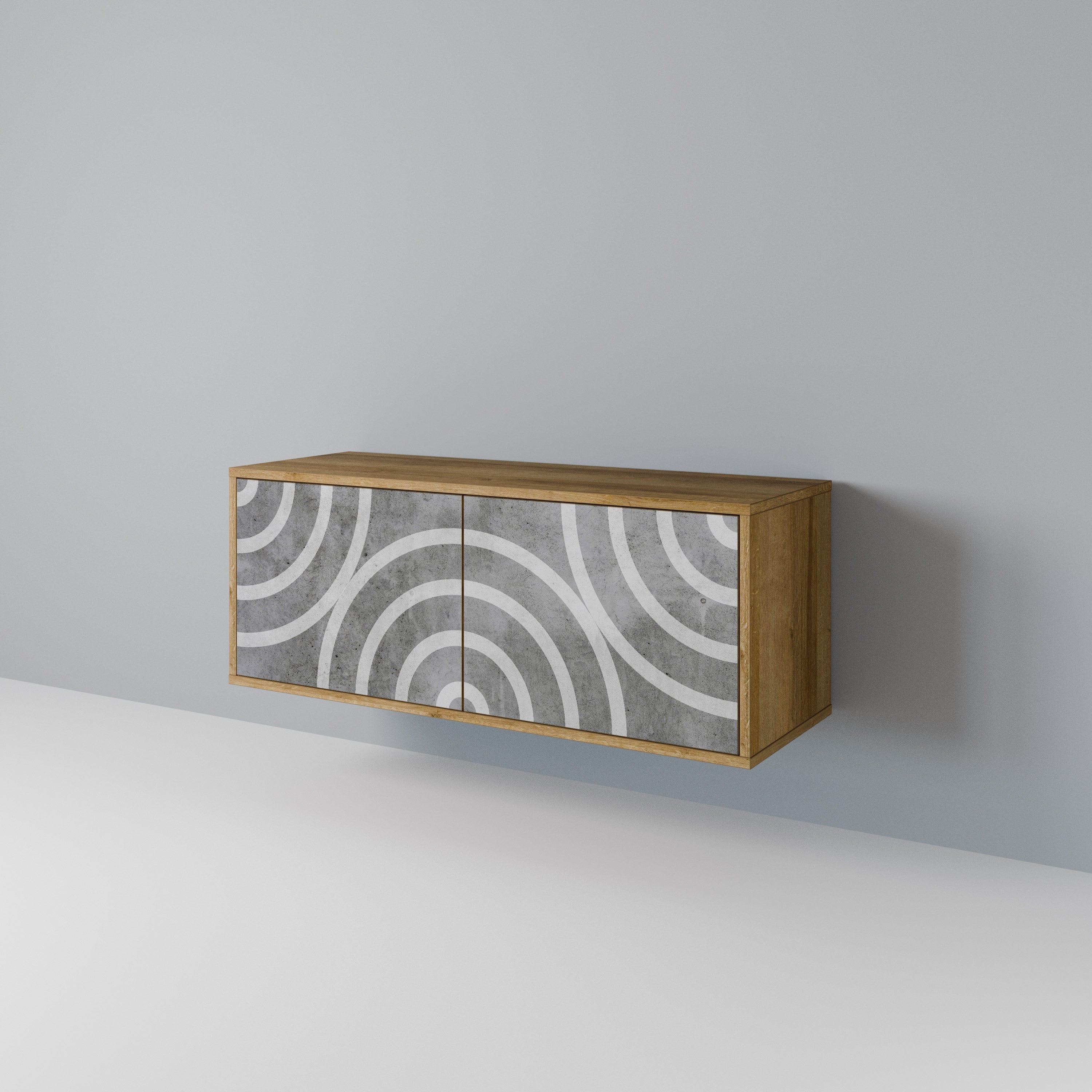 CIRCLE CONCRETE Compact 2-Door TV Cabinet