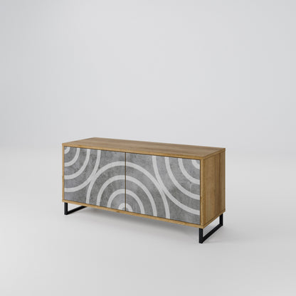 CIRCLE CONCRETE Kompaktní dvoudveřový TV stolek