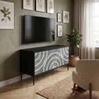 CIRCLE CONCRETE Kompaktní dvoudveřový TV stolek