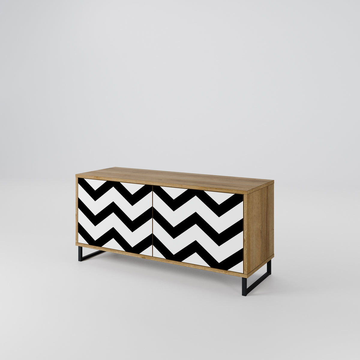 CLASSIC ZIG ZAG Kompaktní dvoudveřový TV stolek