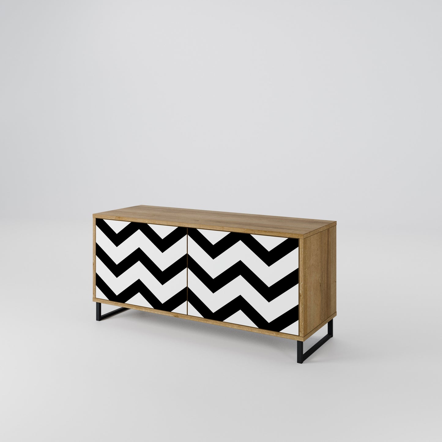 CLASSIC ZIG ZAG Kompaktní dvoudveřový TV stolek
