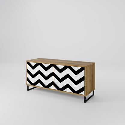 CLASSIC ZIG ZAG Kompaktní dvoudveřový TV stolek