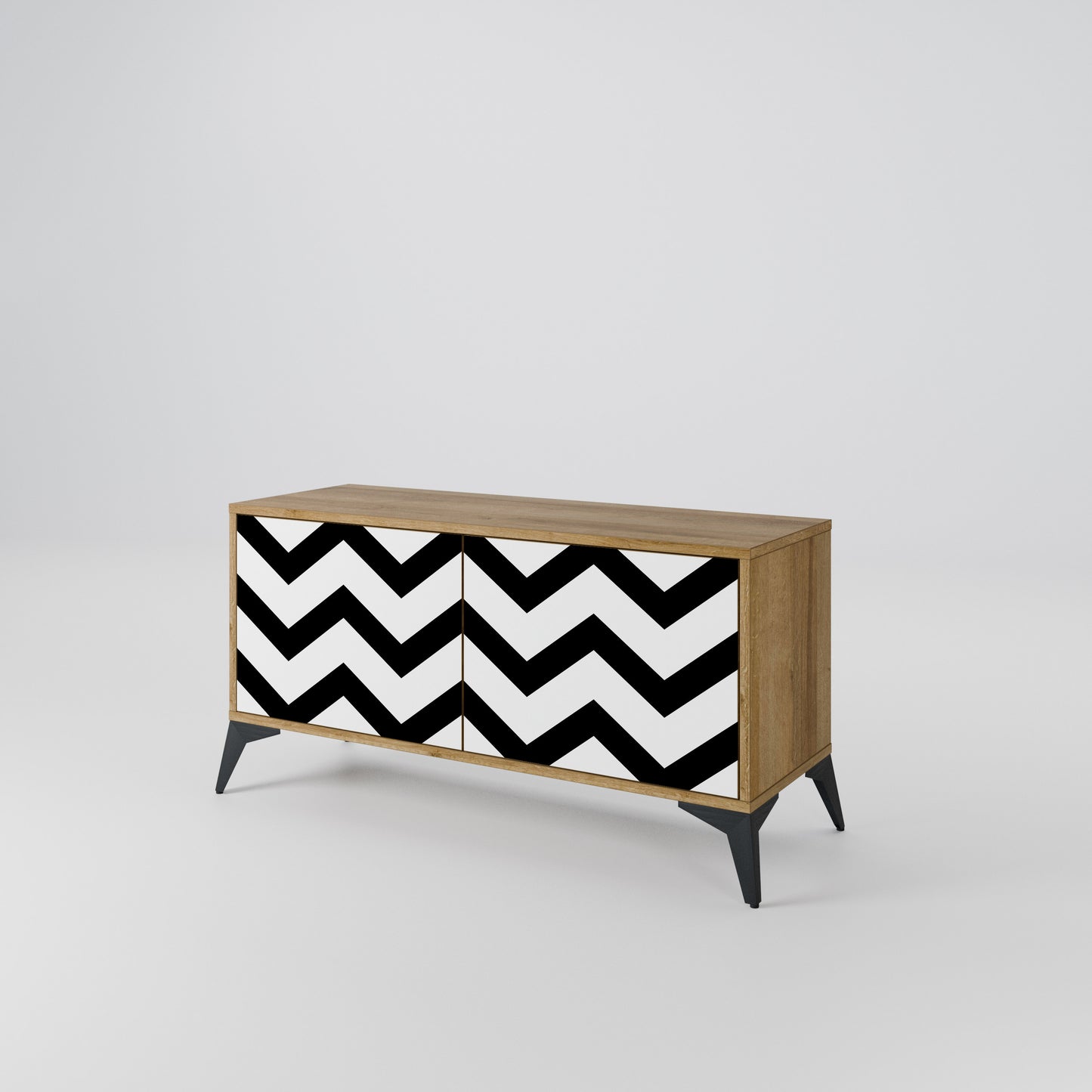 CLASSIC ZIG ZAG Kompaktní dvoudveřový TV stolek