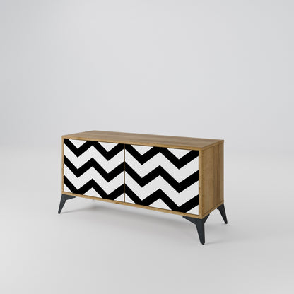 CLASSIC ZIG ZAG Kompaktní dvoudveřový TV stolek