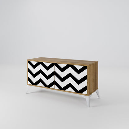 CLASSIC ZIG ZAG Kompaktní dvoudveřový TV stolek