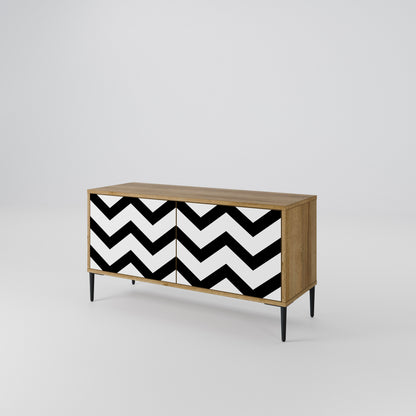 CLASSIC ZIG ZAG Kompaktní dvoudveřový TV stolek