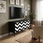 CLASSIC ZIG ZAG Kompaktní dvoudveřový TV stolek
