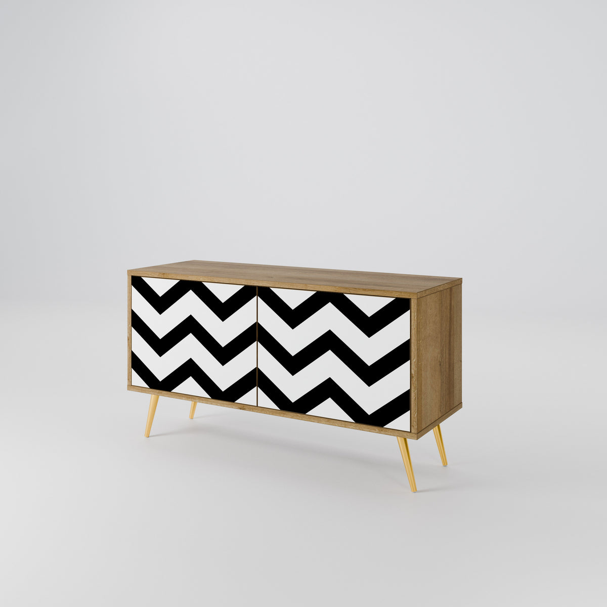 CLASSIC ZIG ZAG Kompaktní dvoudveřový TV stolek