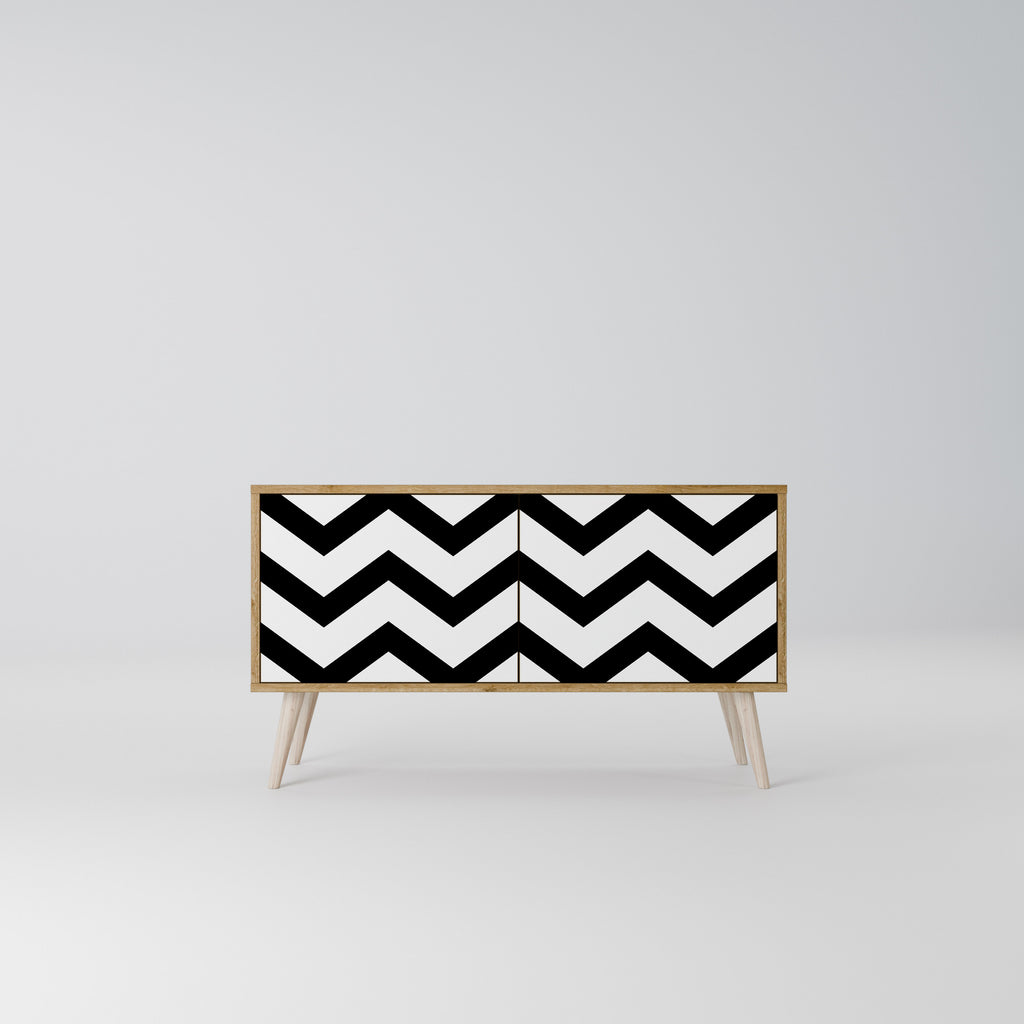 CLASSIC ZIG ZAG Kompaktní dvoudveřový TV stolek