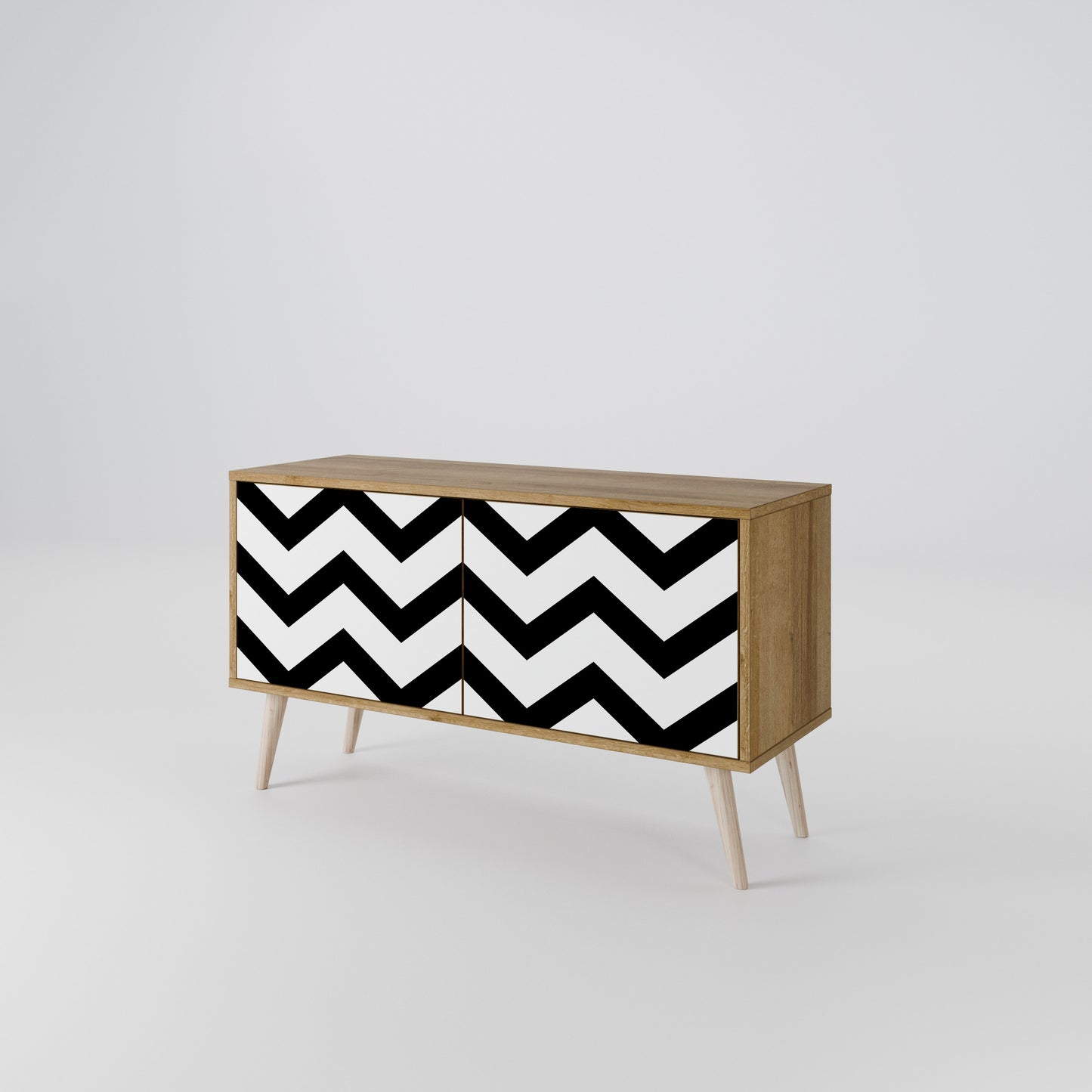 CLASSIC ZIG ZAG Kompaktní dvoudveřový TV stolek