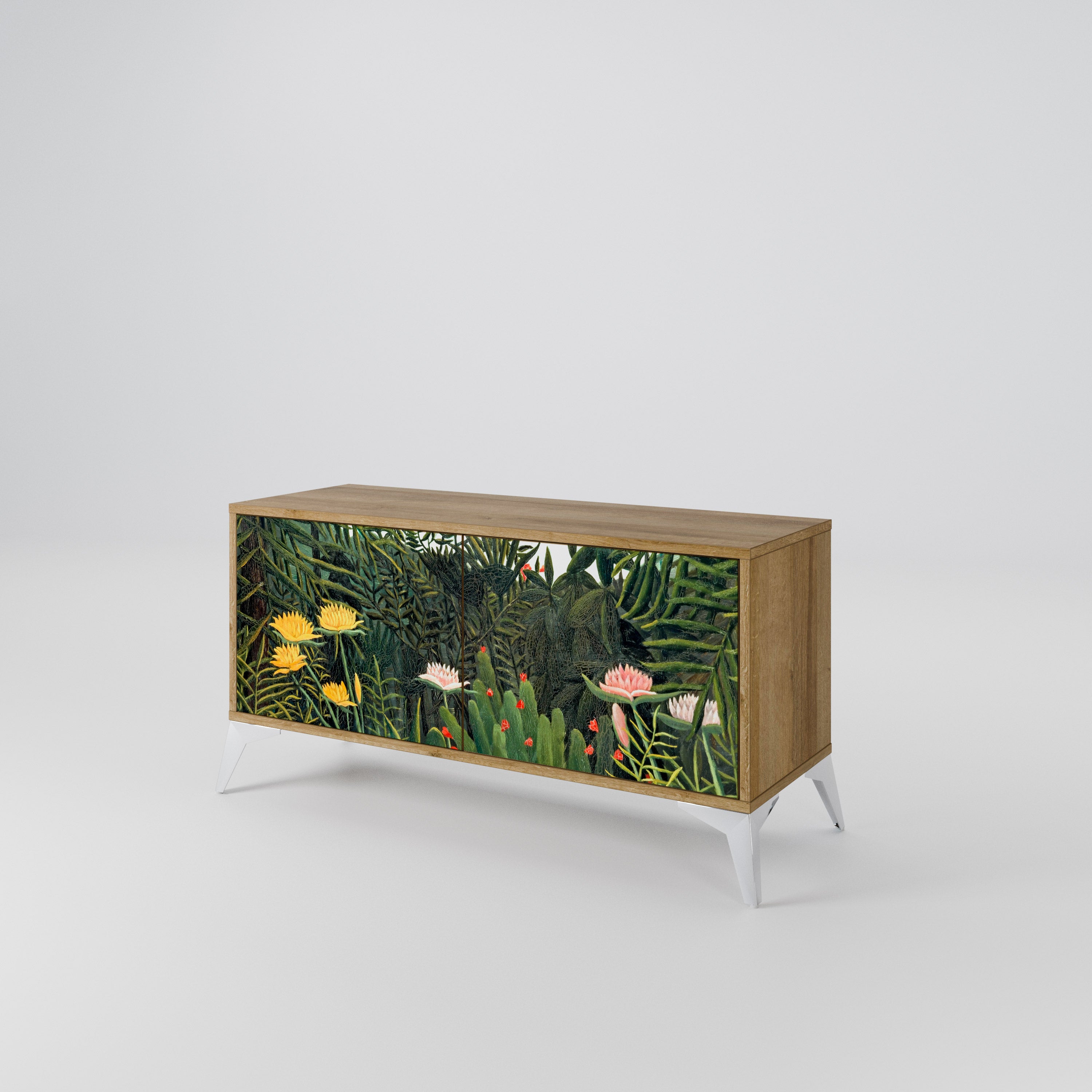 VIRGIN FOREST WITH SUNSET Compact 2-Door TV Cabinet