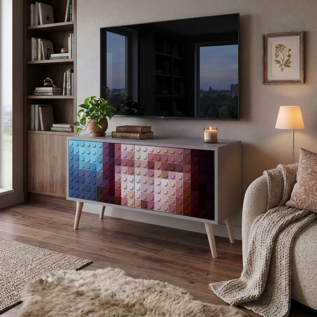 CONSTRUCTIVE ART Kompaktní dvoudveřový TV stolek