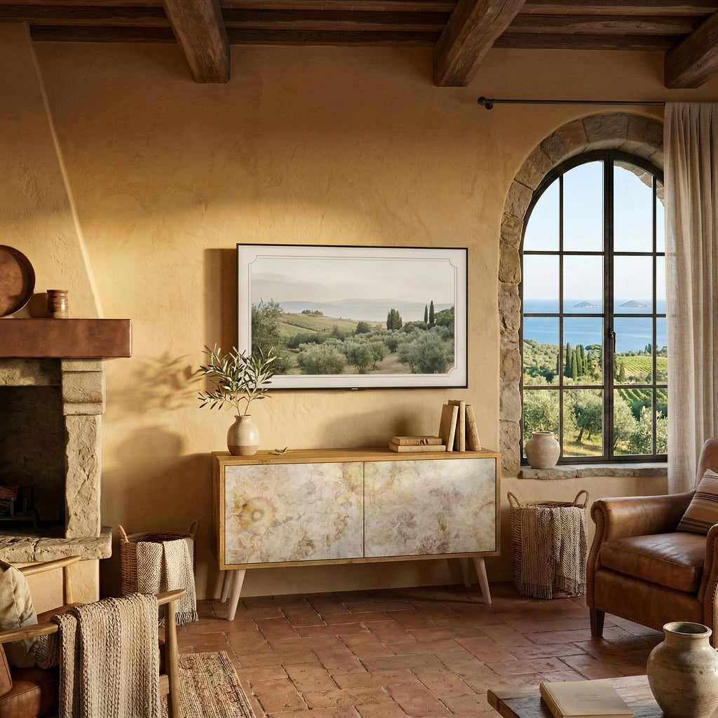 SUNFLOWER BLUR Kompaktní dvoudveřový TV stolek