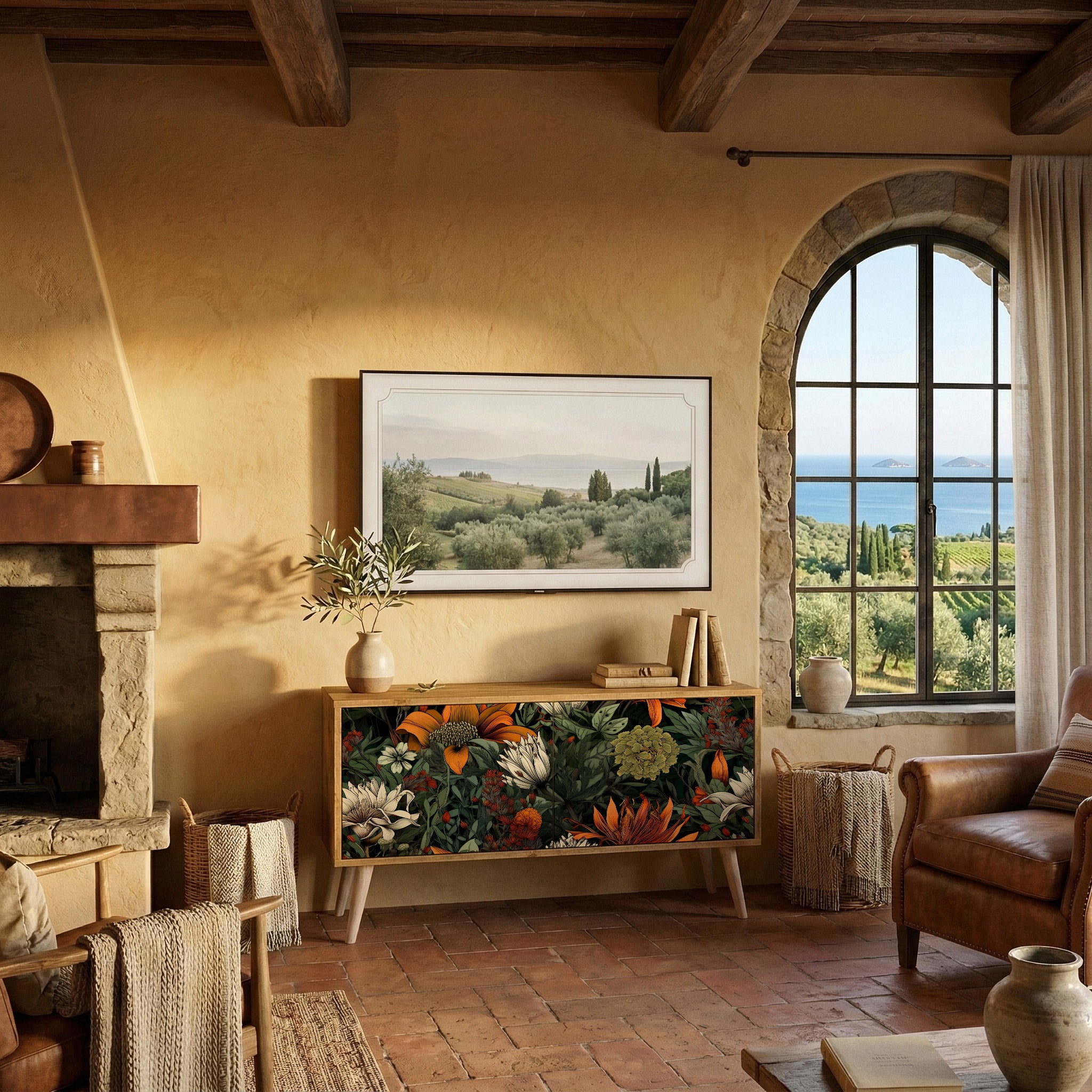 MIDNIGHT SPROUT Kompaktní dvoudveřový TV stolek