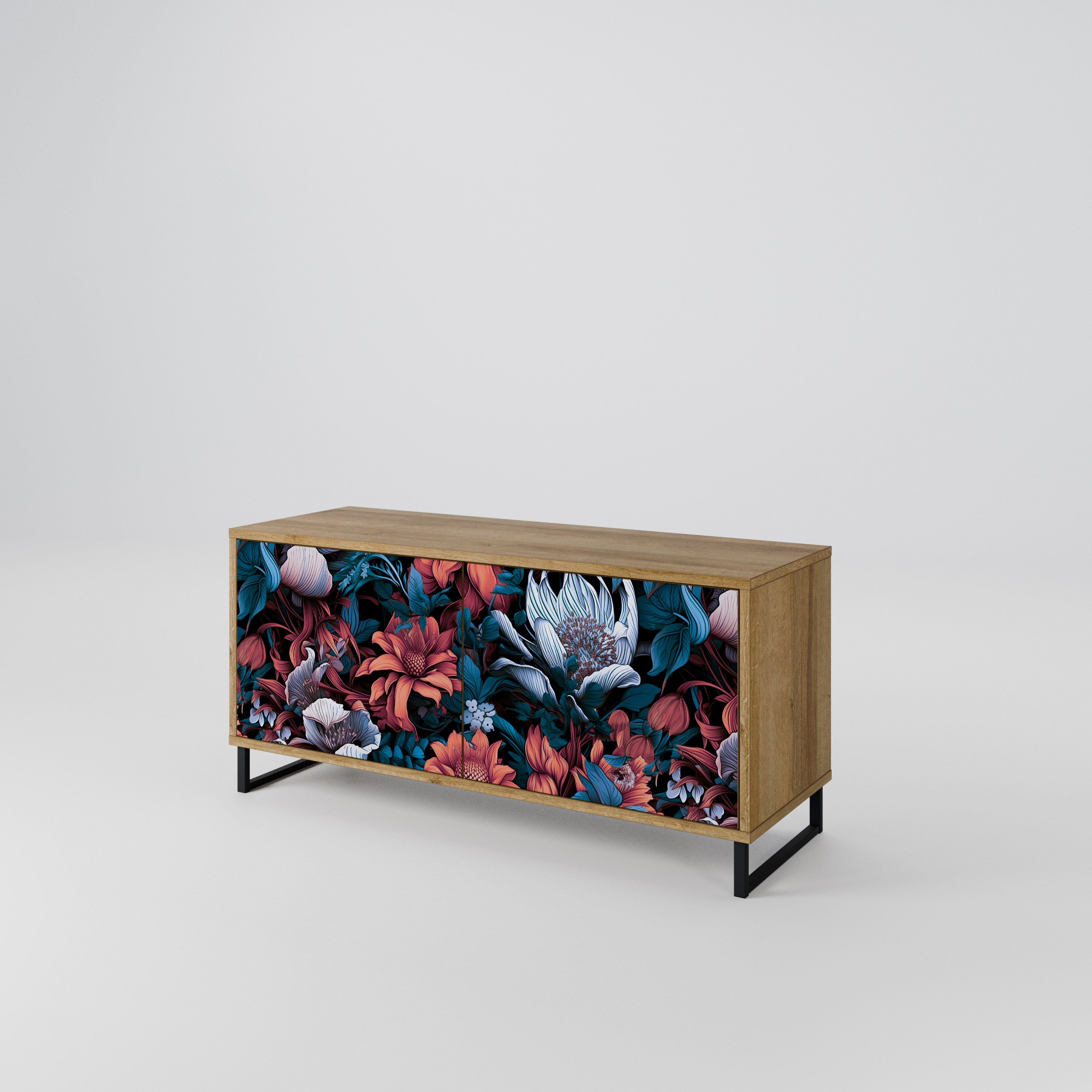 ETHEREAL BLOSSOMS Compact 2-Door TV Cabinet
