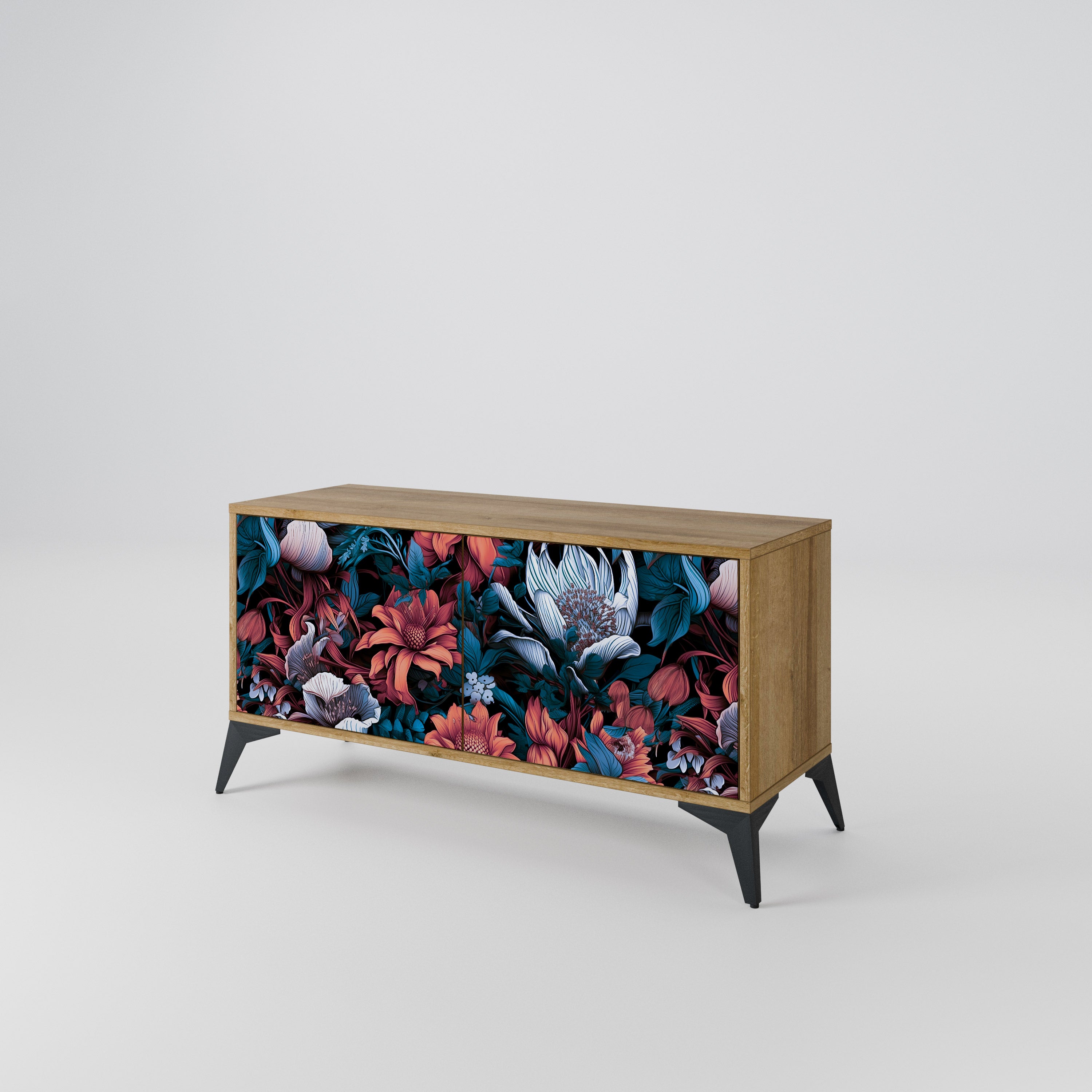 ETHEREAL BLOSSOMS Compact 2-Door TV Cabinet