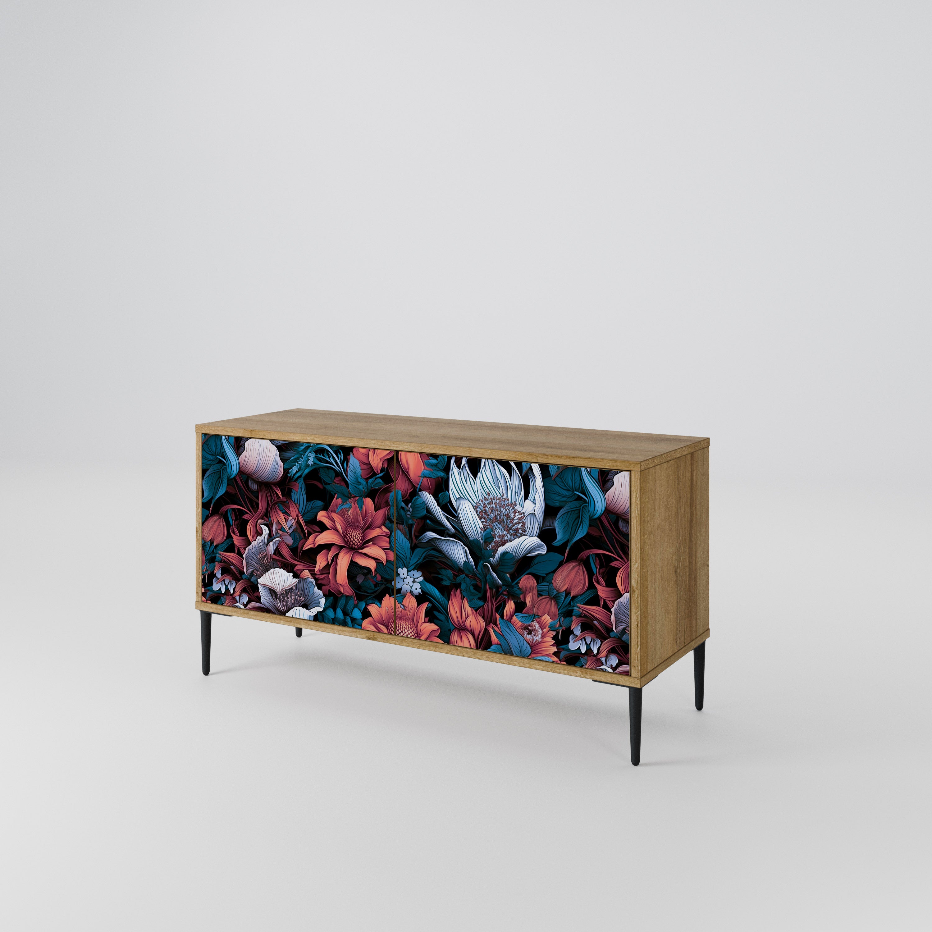 ETHEREAL BLOSSOMS Compact 2-Door TV Cabinet